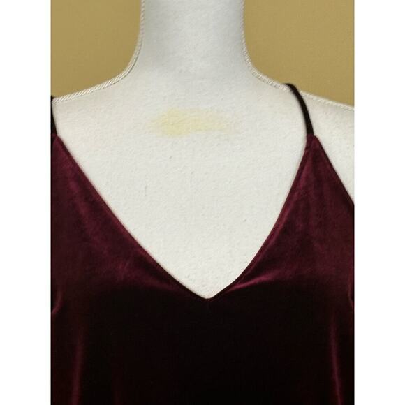 Abercrombie & Fitch maroon velvet babydoll top, chemise, medium, whimsigoth - Picture 4 of 6